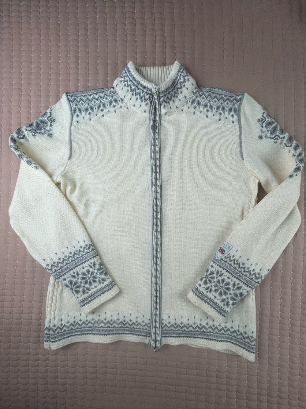 Dale of Norway 140th Anniversary  Nordic Zip-Up 100% Wool Sweater Jacket Large